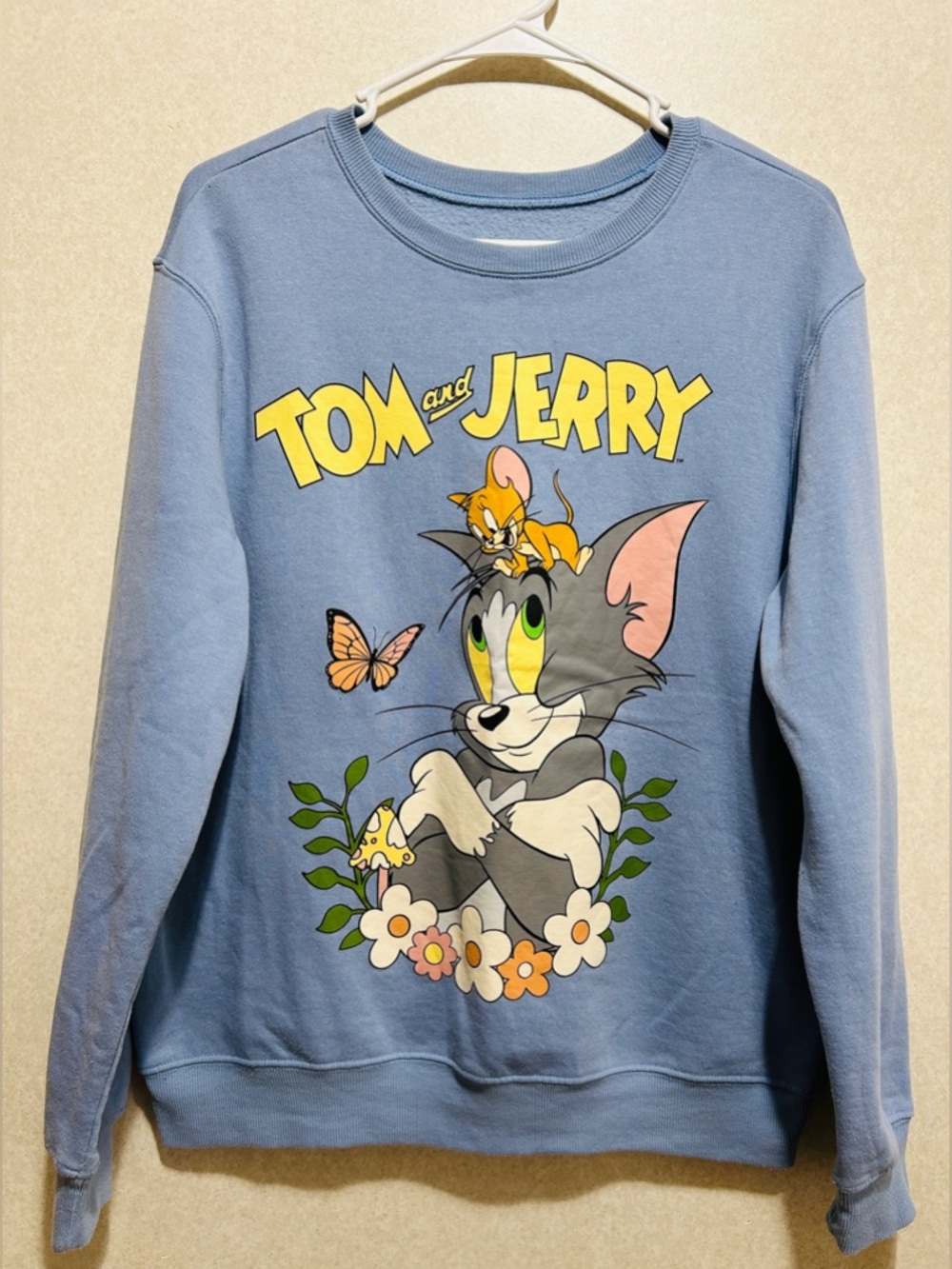 Love Tribe Light Blue Tom and Jerry Graphic Sweatshirt